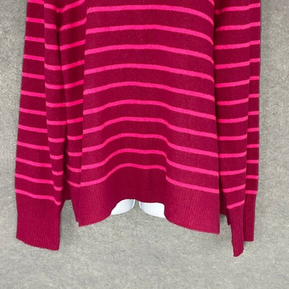 J. Crew Sweater Womens XXL Extra Soft Striped‎ Pink Magenta Wool Blend Crew Neck - Picture 5 of 13